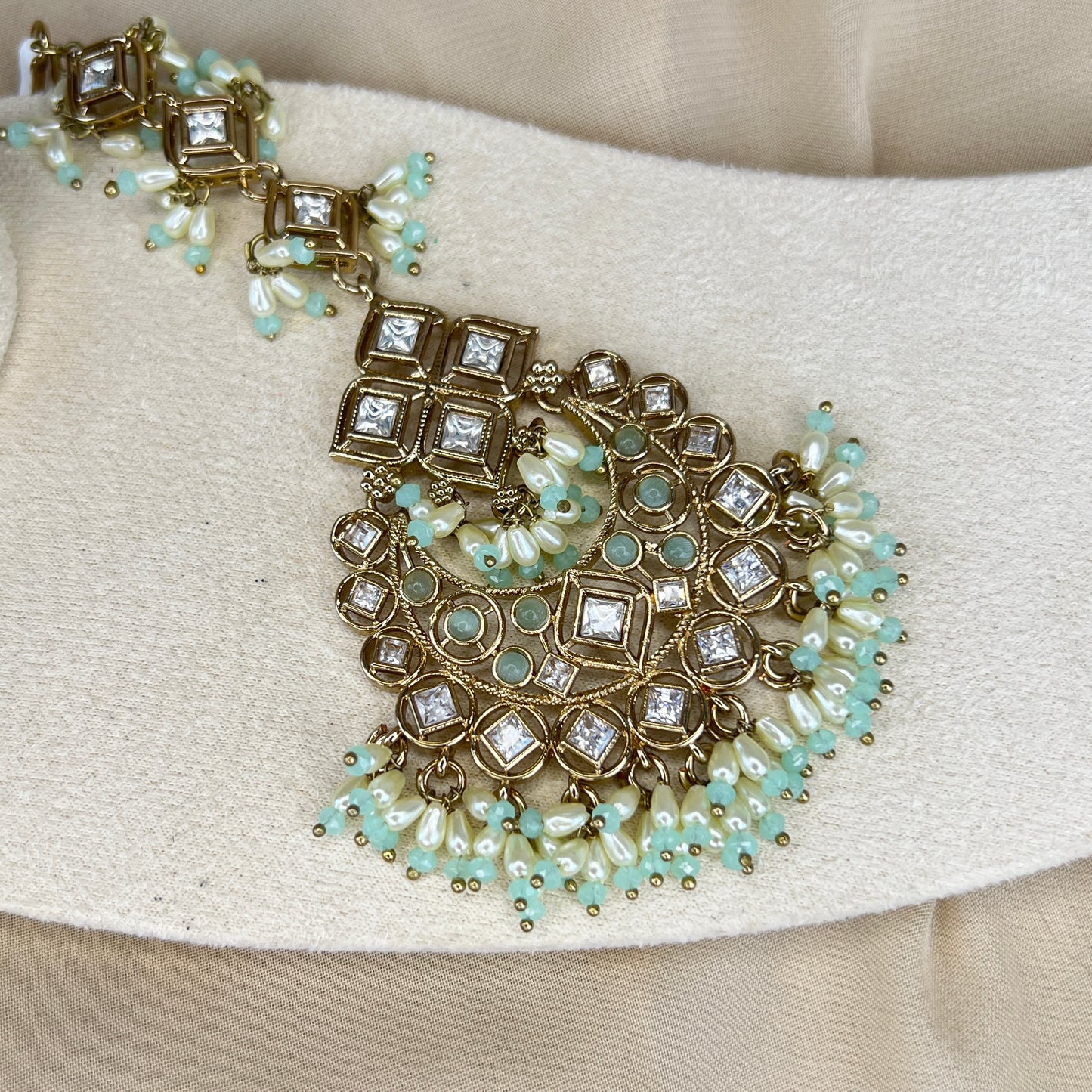 Kundan Oversized Earring and Tikka Set