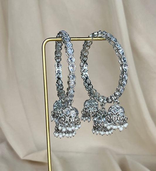 Three Jhumka Polki Bangle Pair