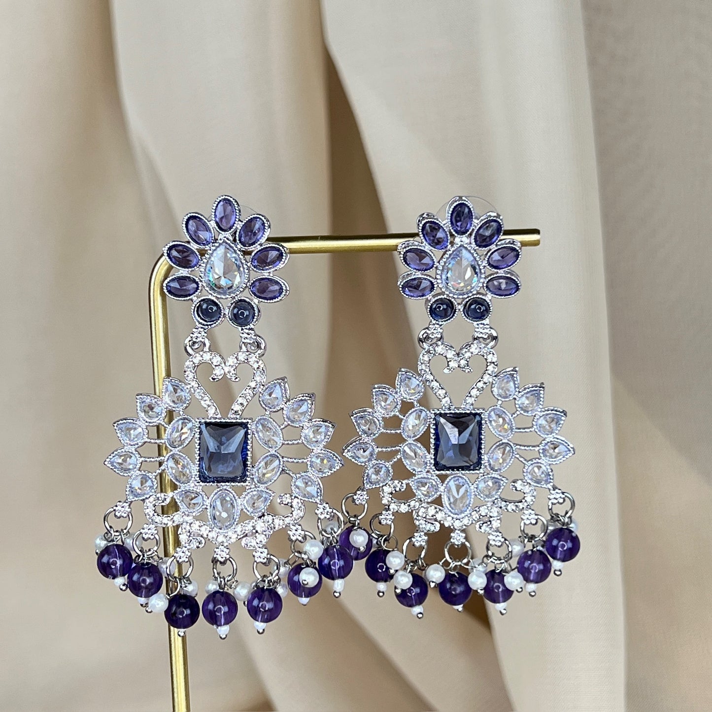 Silver Polki Earring