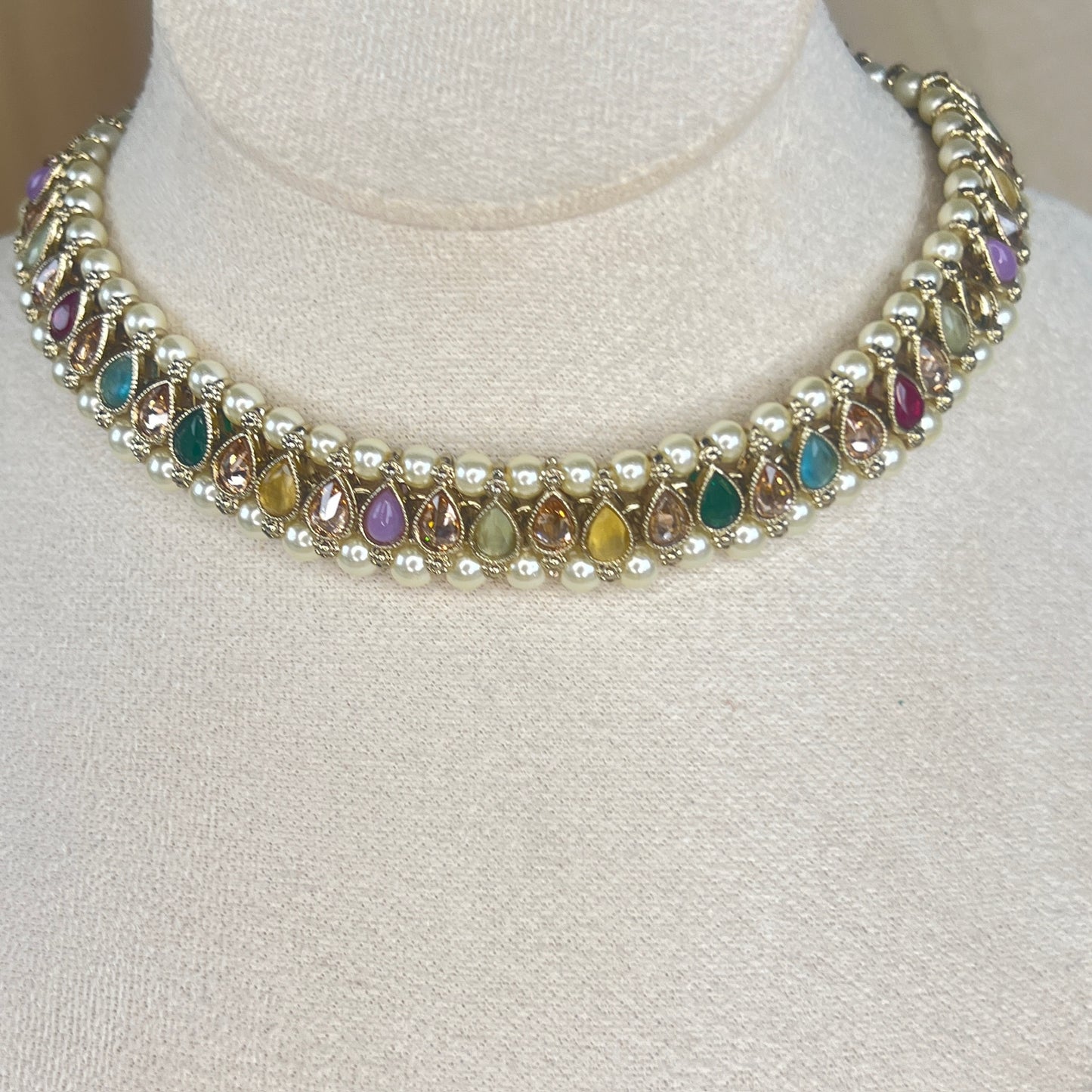 Dainty Necklace | Choker set w/Jhumka Earrings