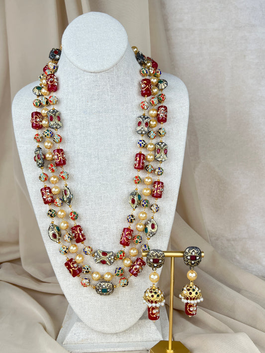 Pearl Kundan Layer Mala | Haar | Neckace Set