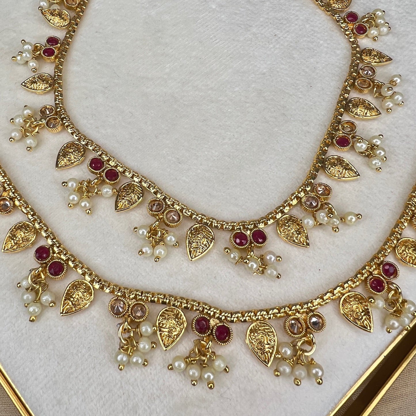 Dainty Gold Pearl Payal | Anklet