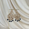 Black and Gold Polki Stone Earrings