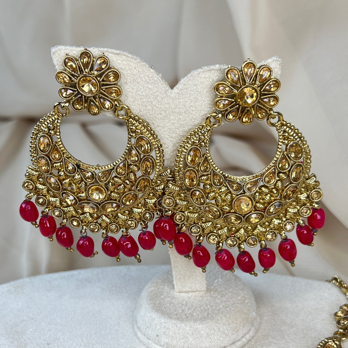 Oversized Earring and Tikka Set