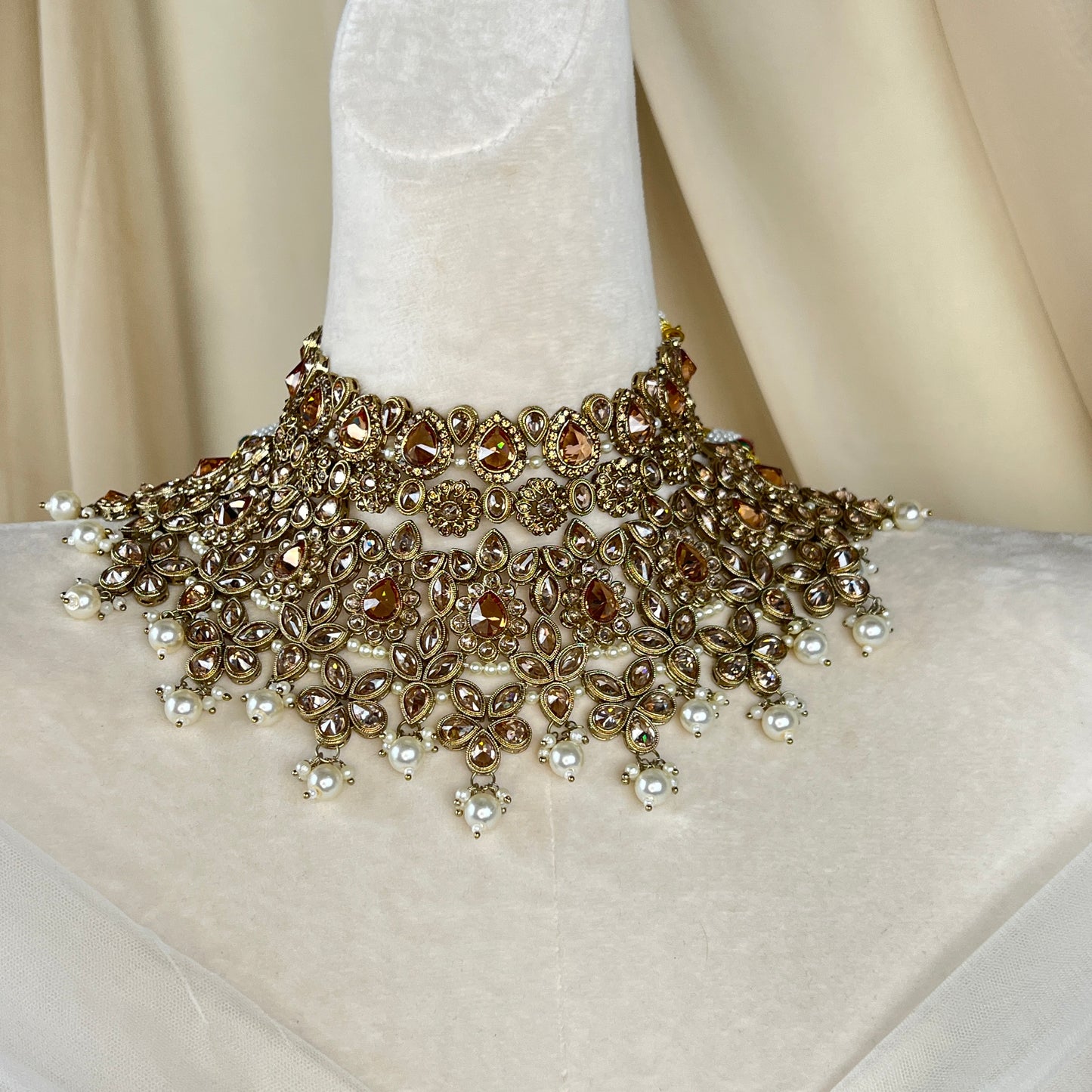 Double Choker Semi Bridal Set