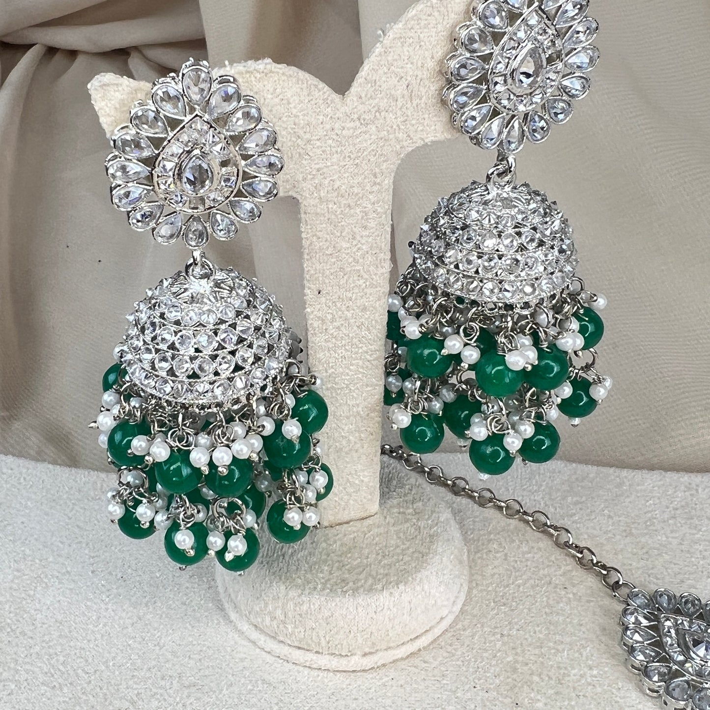Large Jhumka Earring and Tikka Set
