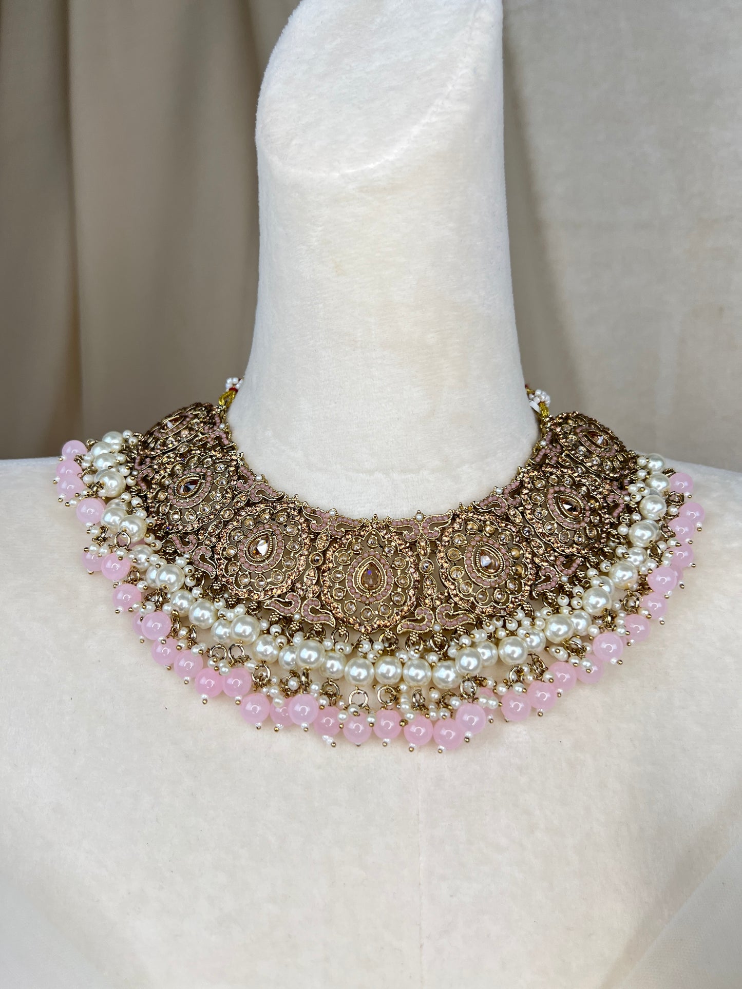 Pakisatani Style Necklace Set with Jhumka and Jhoomar