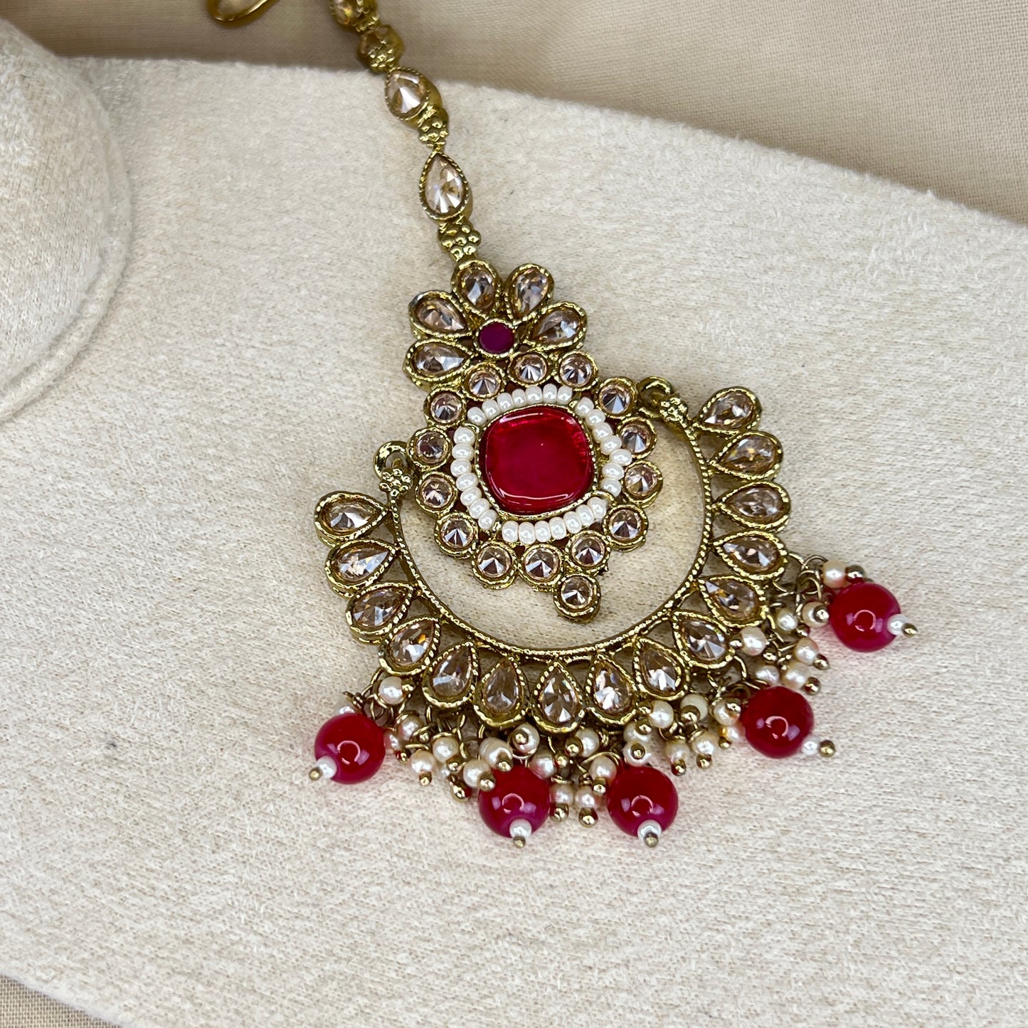 Polki Oversized Earring & Tikka Set