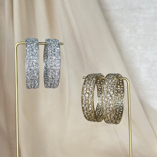 Flower Polki Bangle Pair