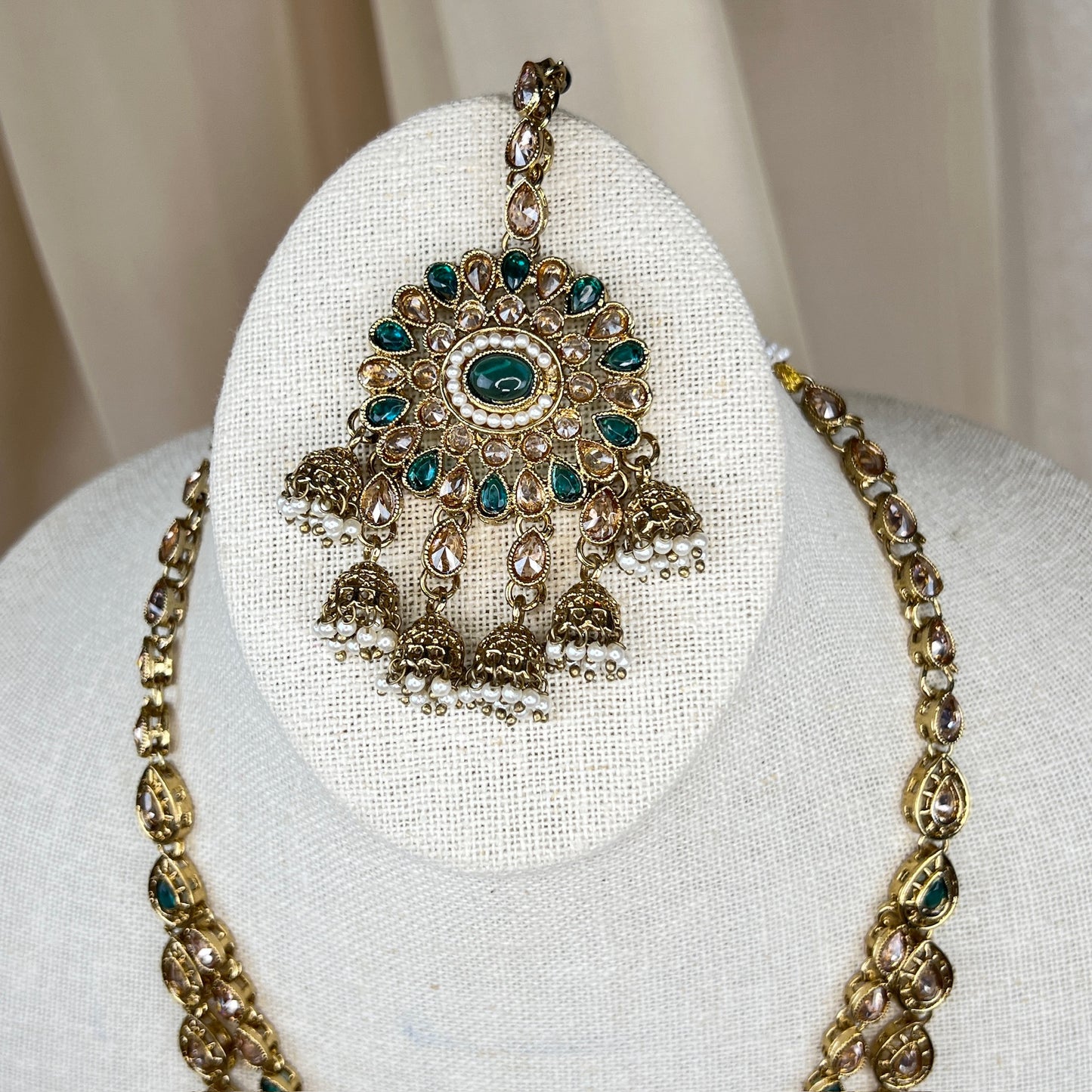 Polki Jhumka Long Necklace Set | Mala | Haar