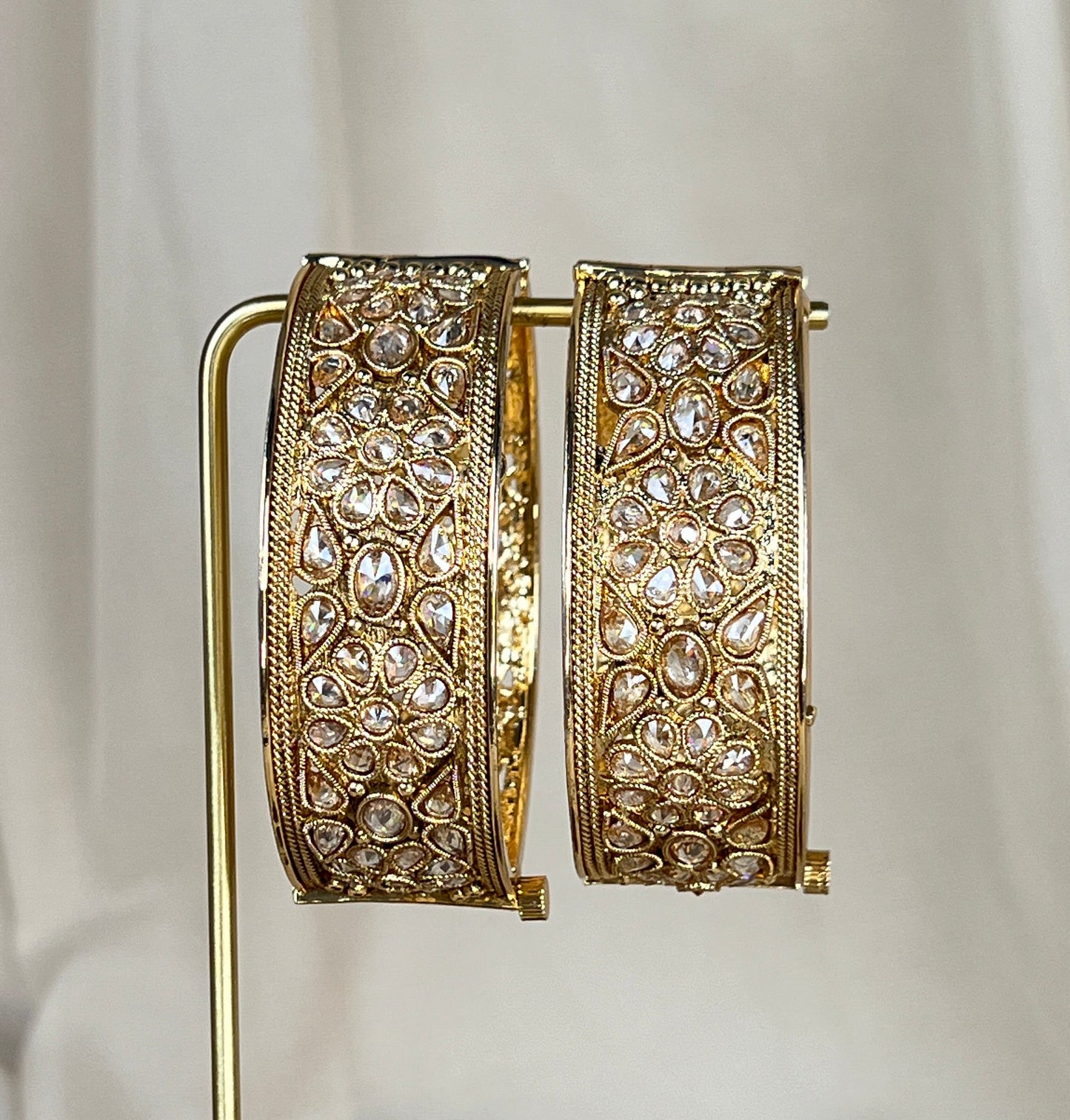 Gold Polki Open Kara Bangle