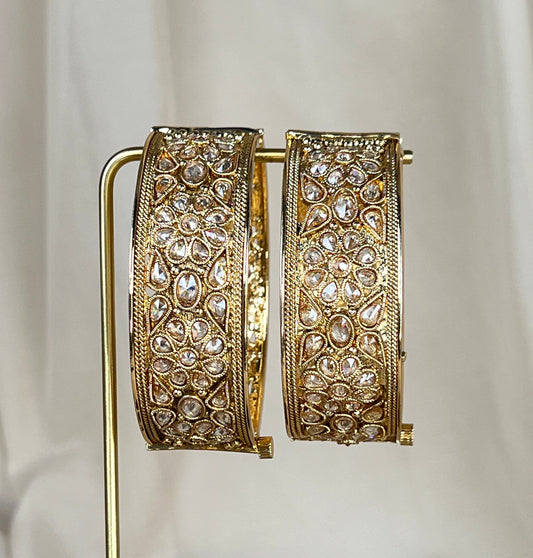 Gold Polki Open Kara Bangle