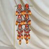 Long Orange Statement Earrings