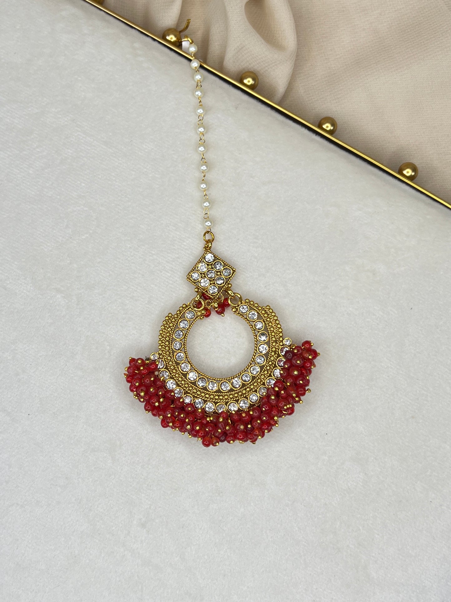 Oversized Red Gold Tikka