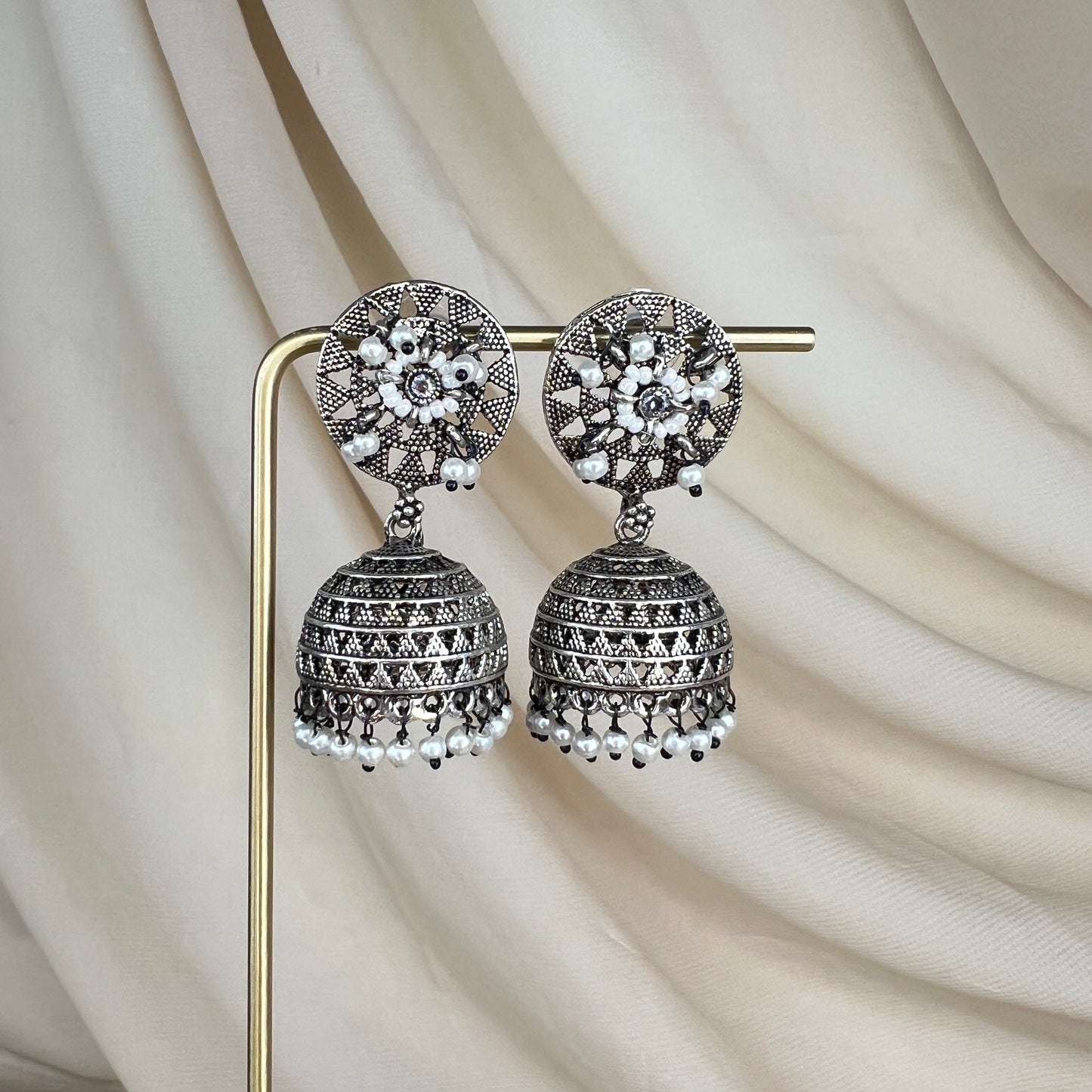 Small German Silver Oxidized Jhumka