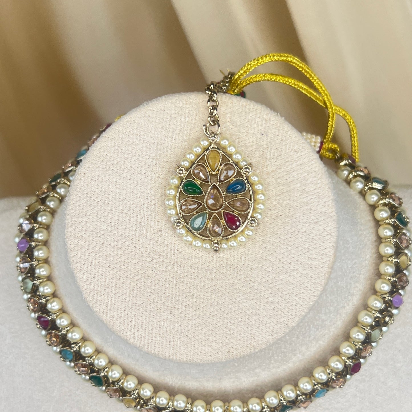 Dainty Necklace | Choker set w/Jhumka Earrings