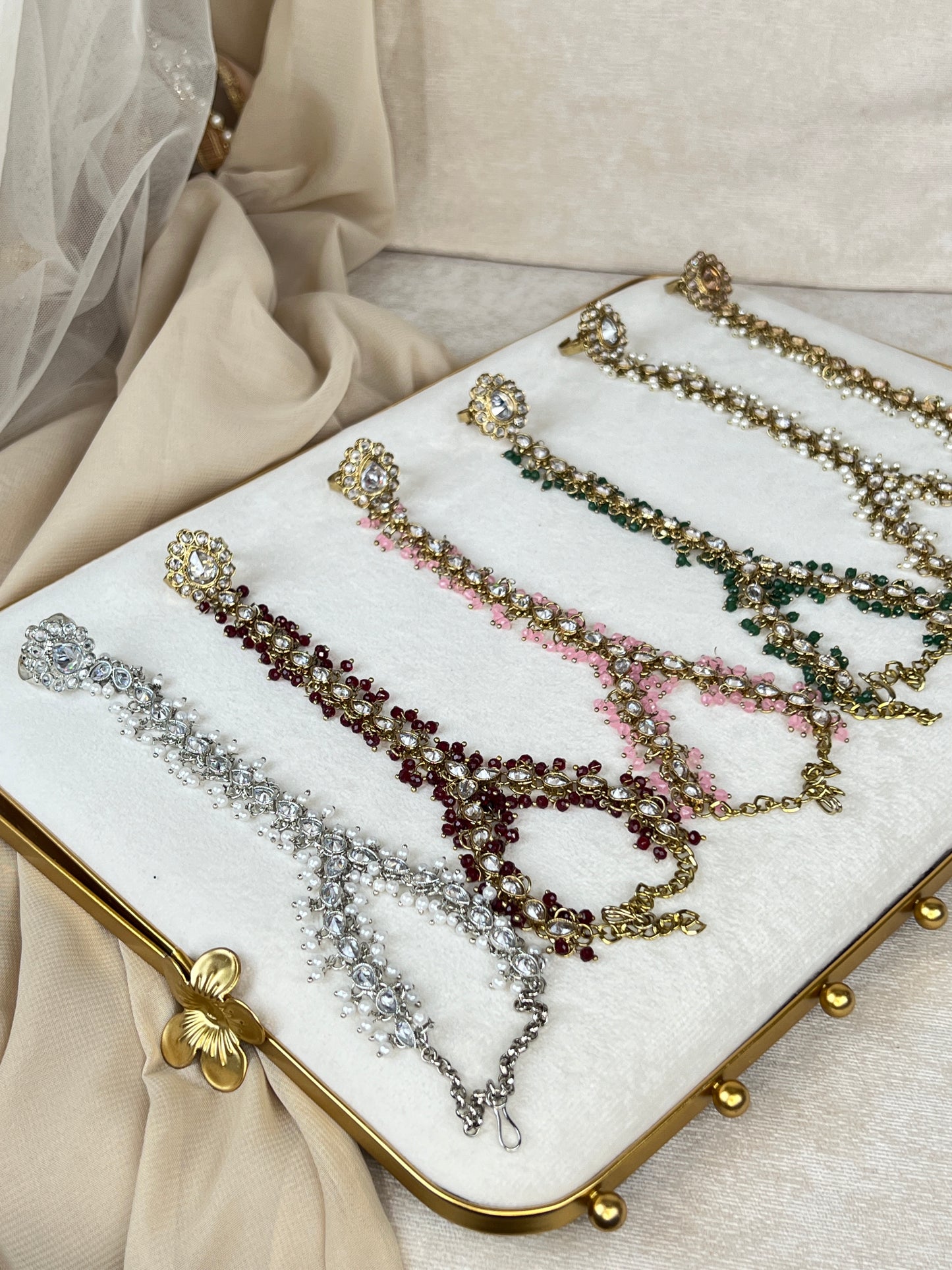 Polki Hand Harness Ring Bracelet | Hath Panja