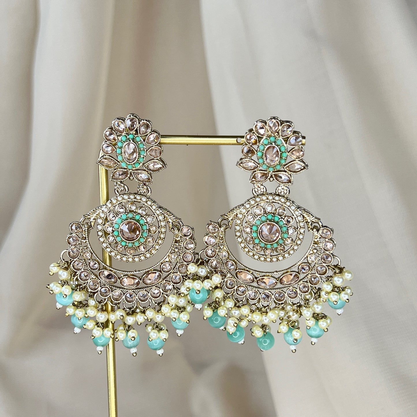 Large Chandelier Polki Earrings