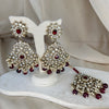 Maroon and Gold Earring & Tikka Set