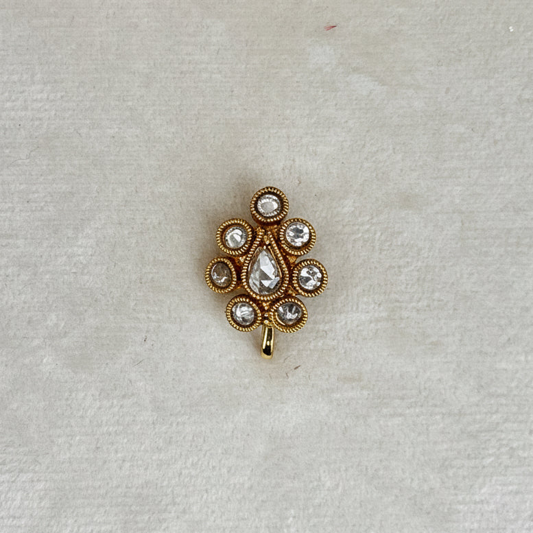 Kundan Clip On Nose Pin