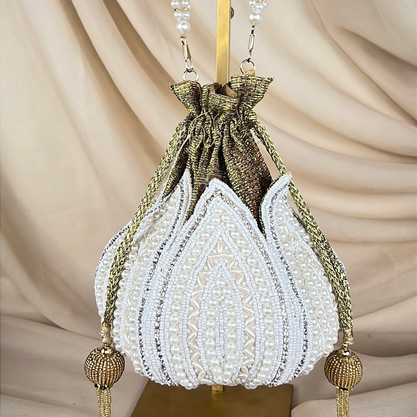 Beaded Lotus Shaped Potli | Purse