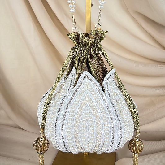 Beaded Lotus Shaped Potli | Purse