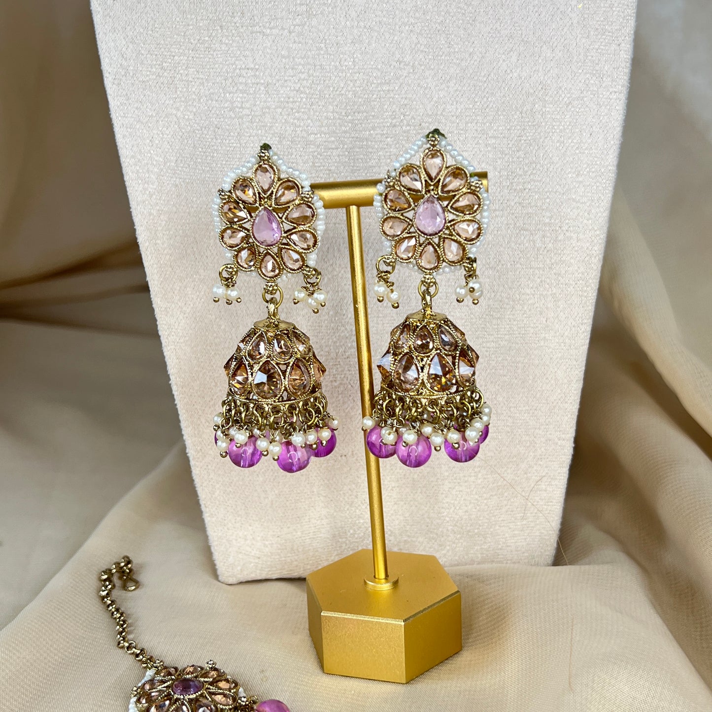Pearl Choker Set with Large Jhumka Earrings