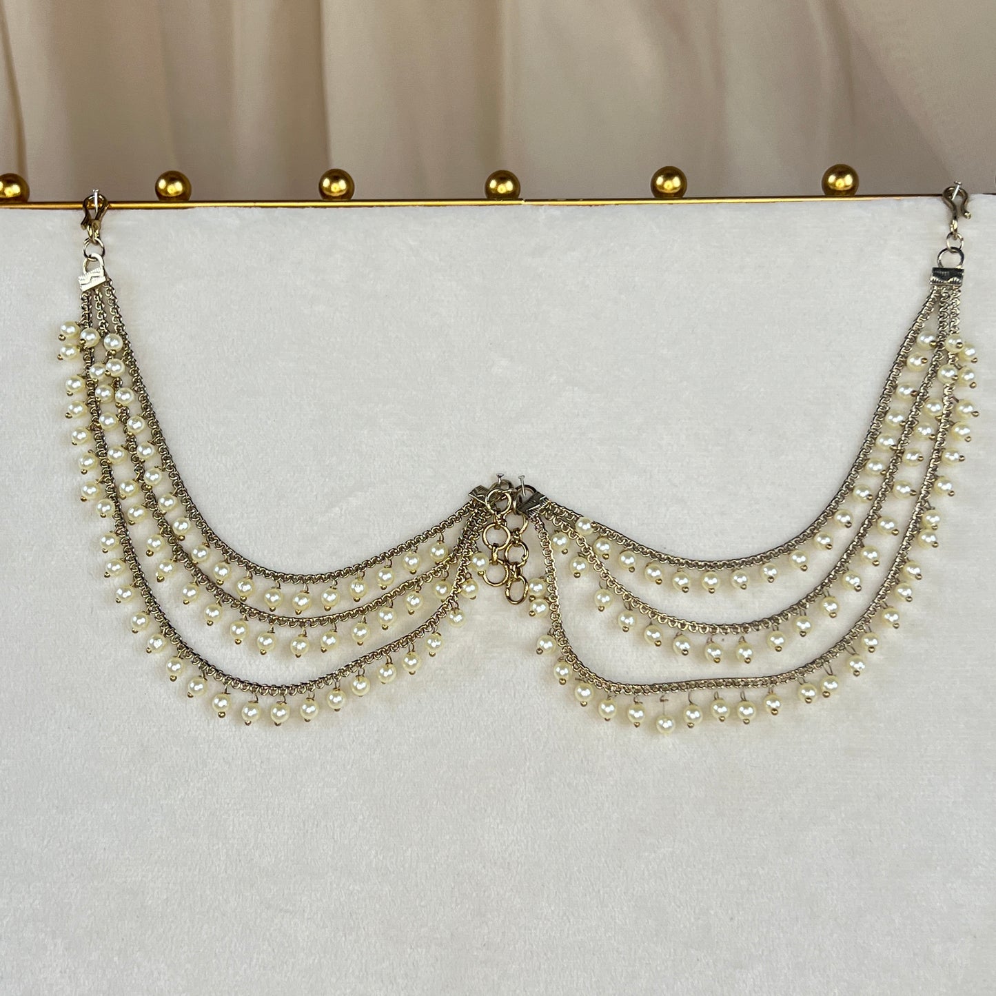 Layered Pearl Attachable Ear Chains | Sahare | Earring Support