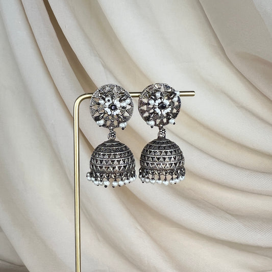 Small German Silver Oxidized Jhumka