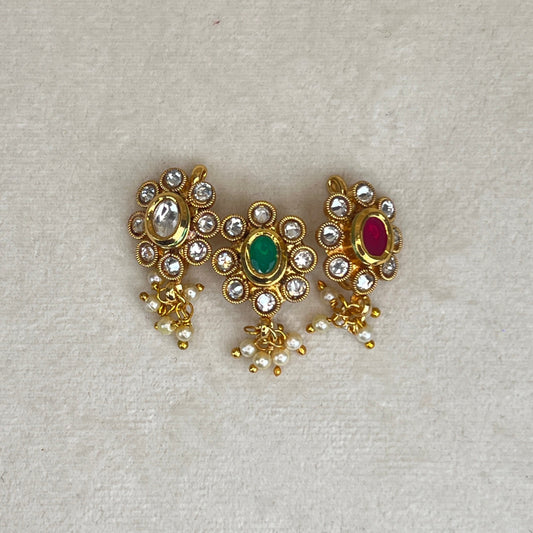 Kundan Clip On Nose Pin