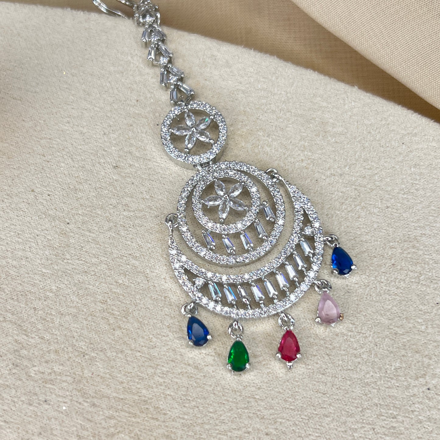 American Diamond | AD | Earring and Tikka Set