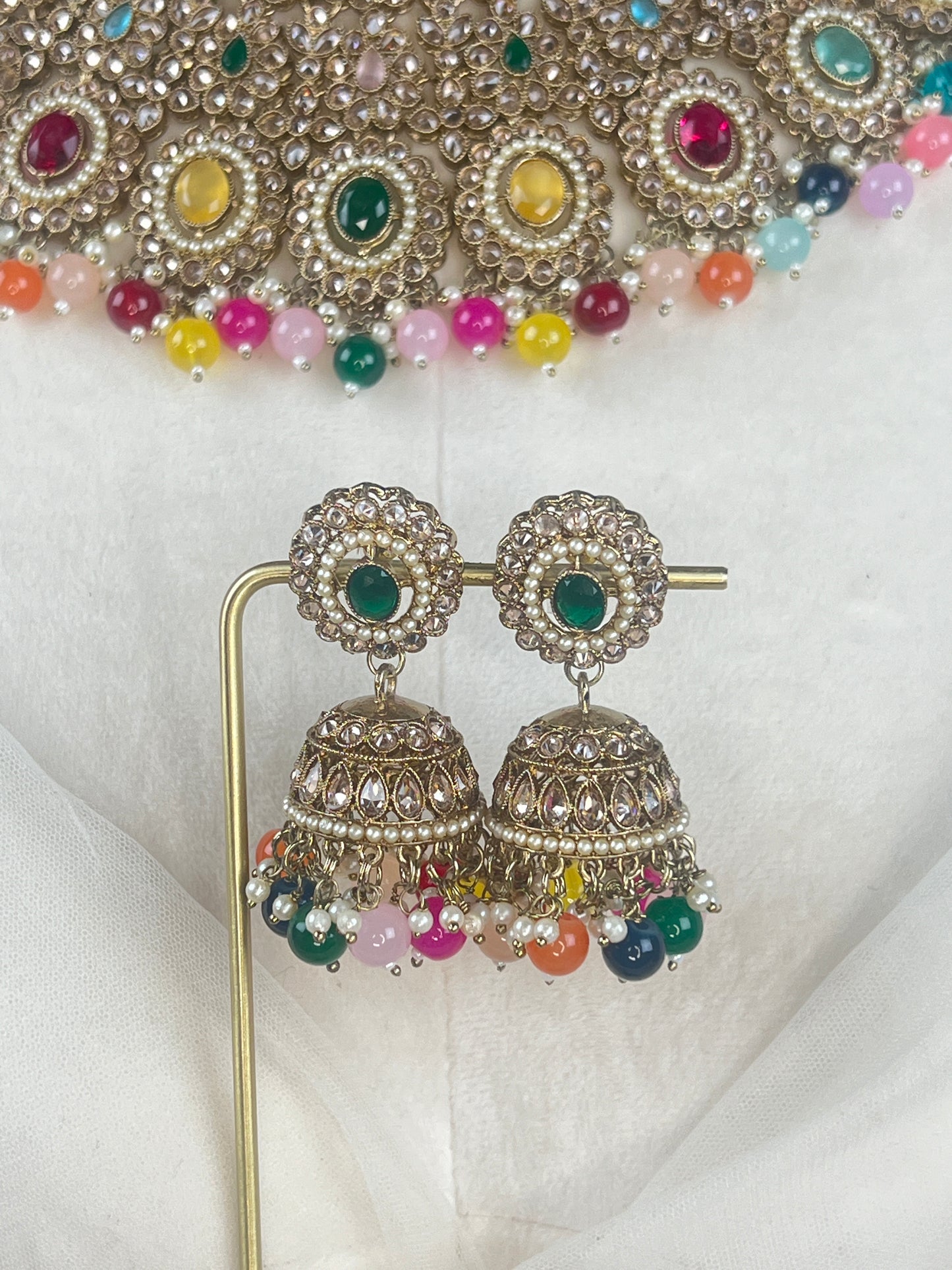 Large Semi Bridal Choker Polki Stone Set