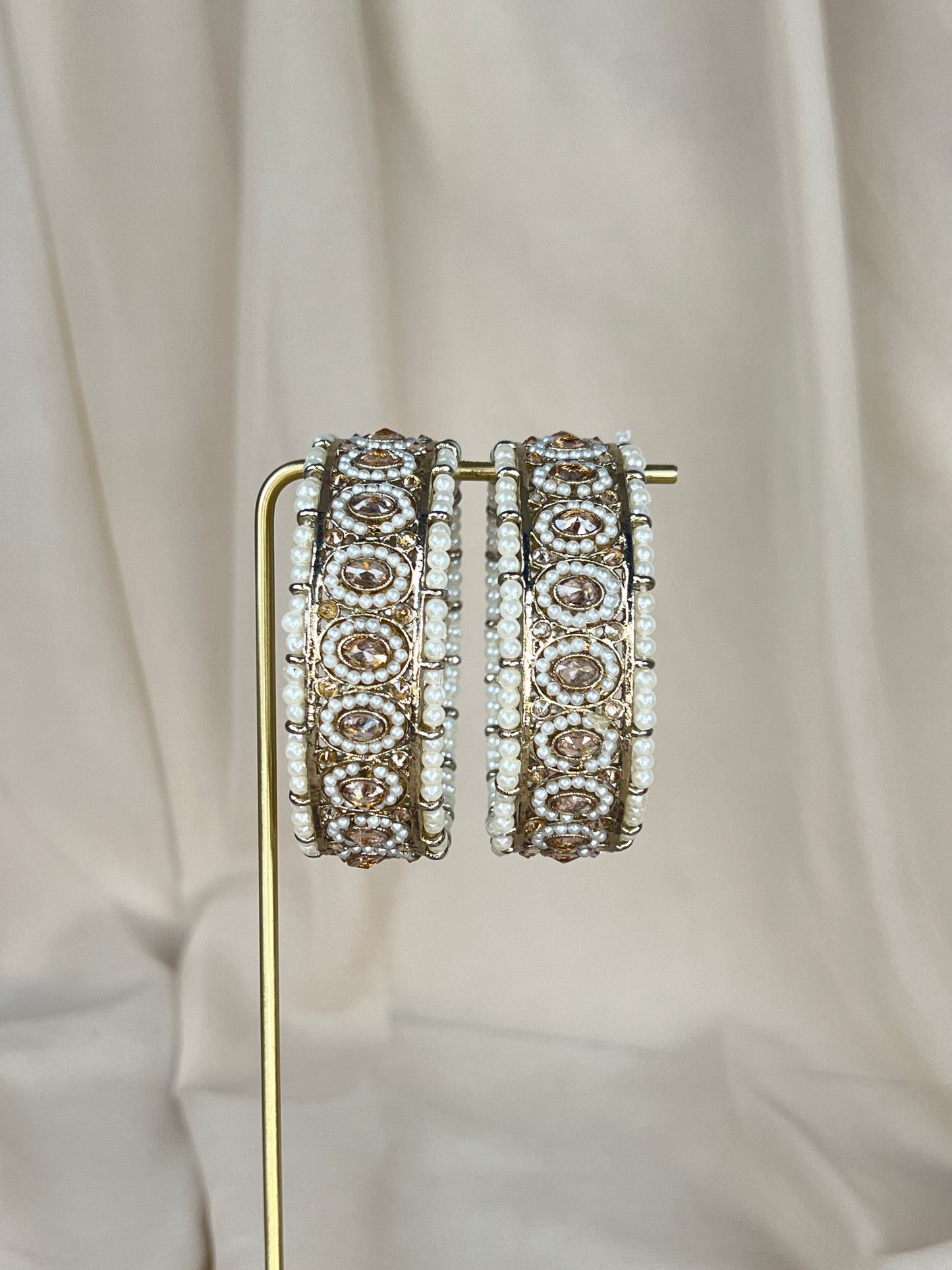 Pearl Polki Bangle Pair