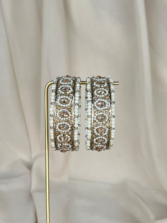 Pearl Polki Bangle Pair