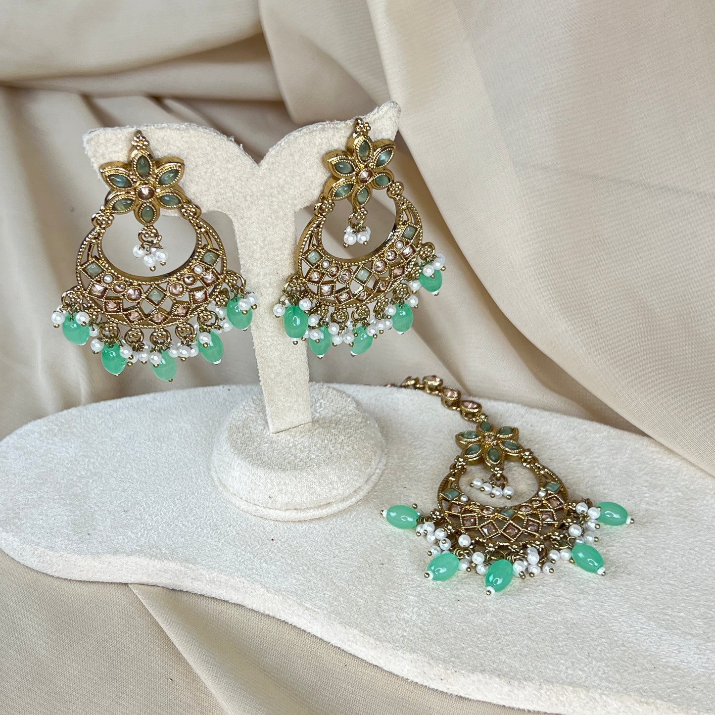Polki Earring & Tikka Set