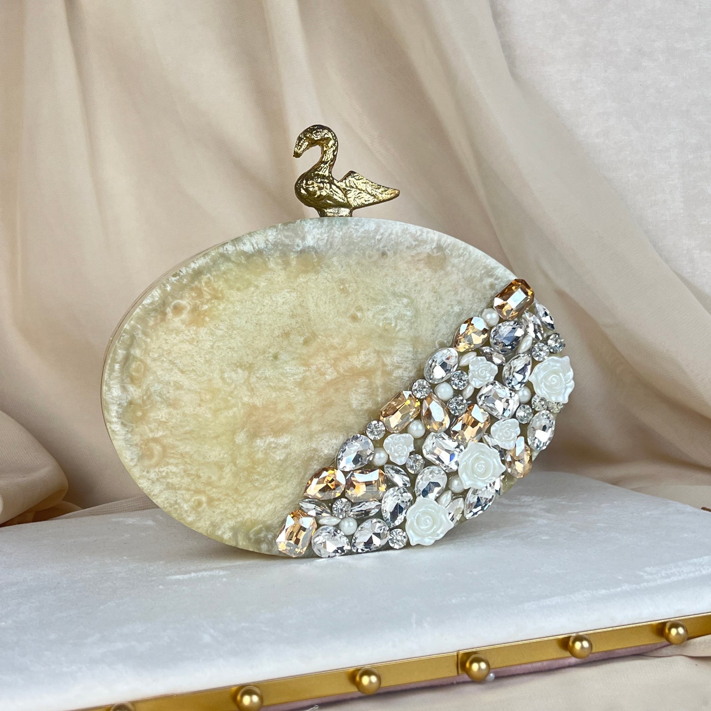 Ivory Resin | Acrylic Oval Clutch
