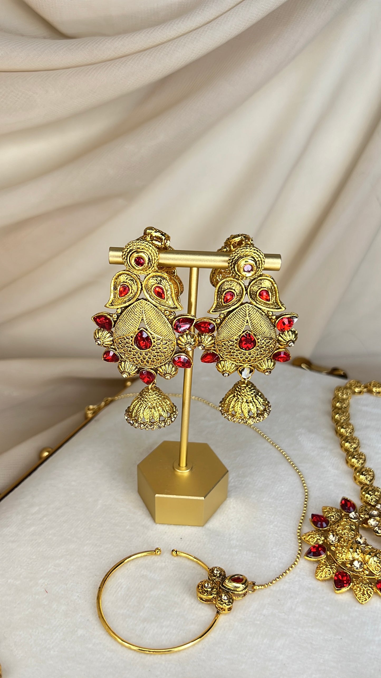 Traditional Gold and Red Bridal Set