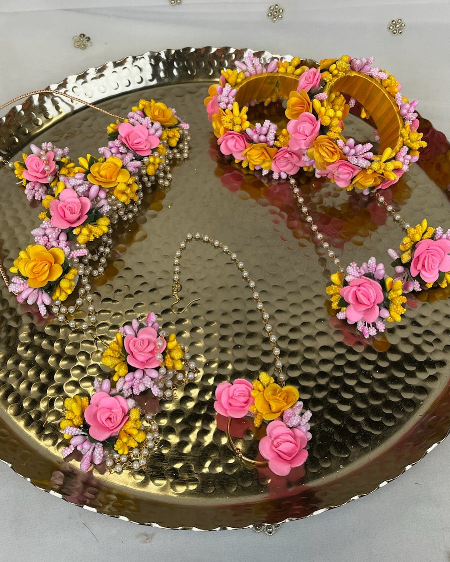 Floral | Faux Flower Choker set w/ and ring bracelets