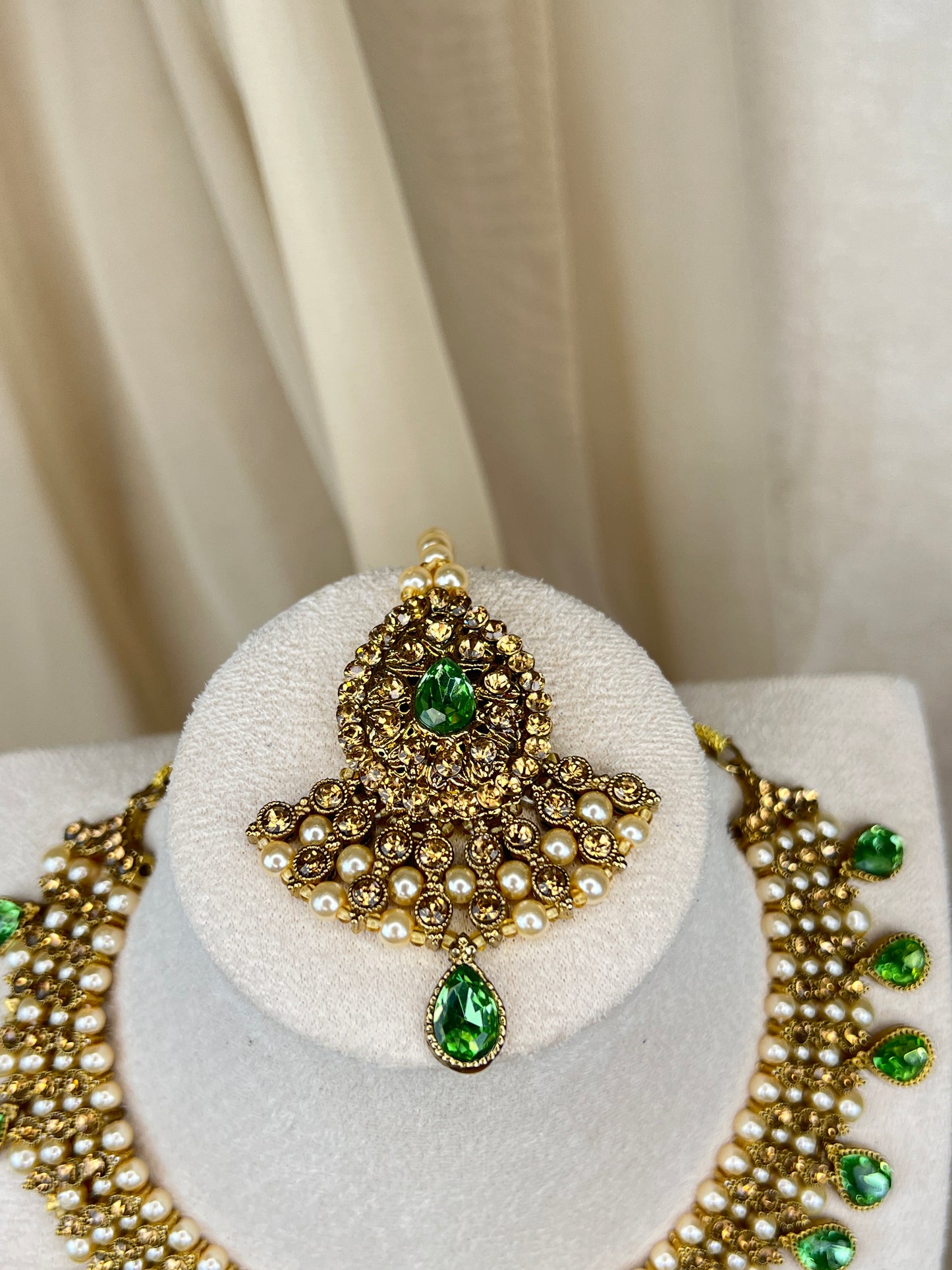 Gold Choker with Earring & Tikka