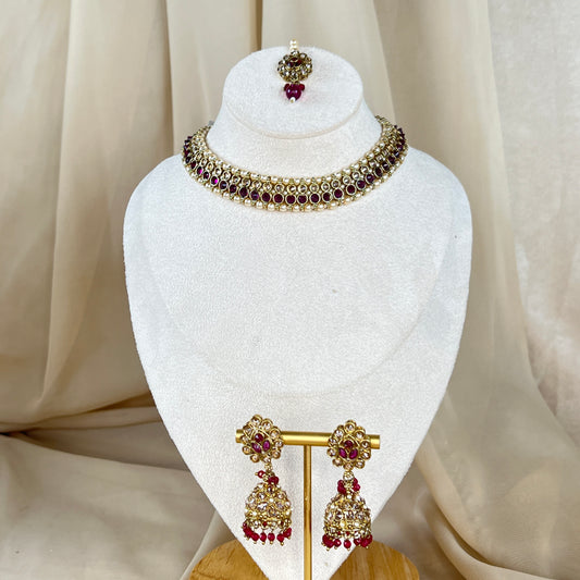 Dainty Necklace Set with Jhumka