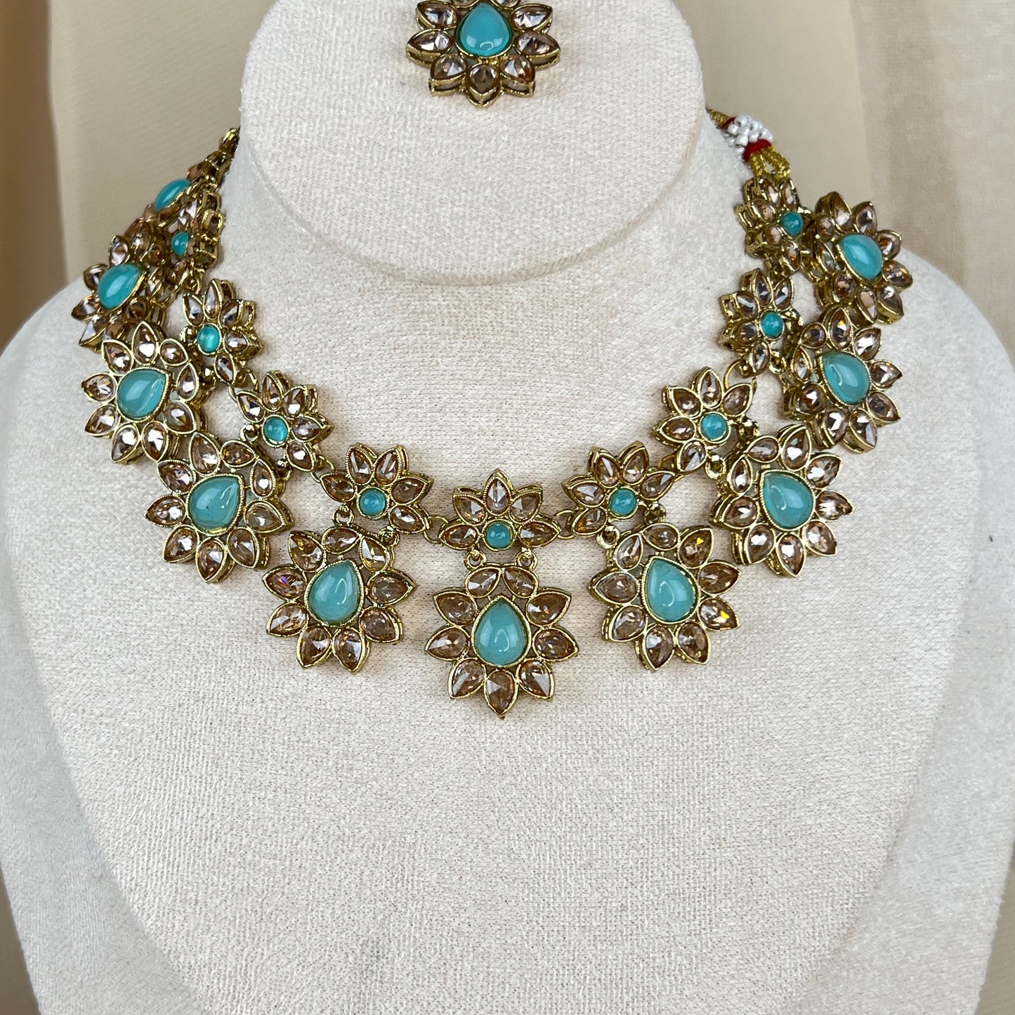 Flower Polki Necklace Set