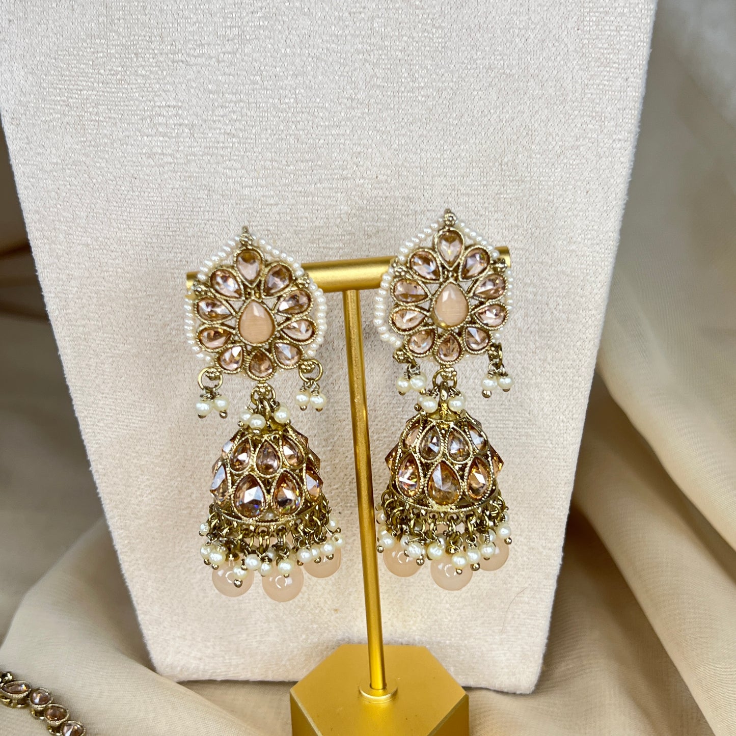 Pearl Choker Set with Large Jhumka Earrings