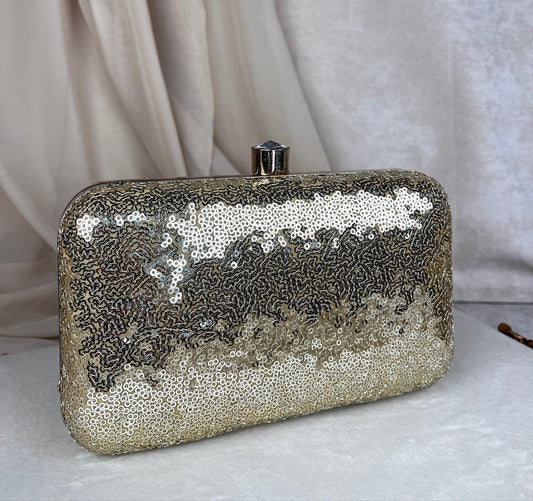 Gold Sequin Clutch