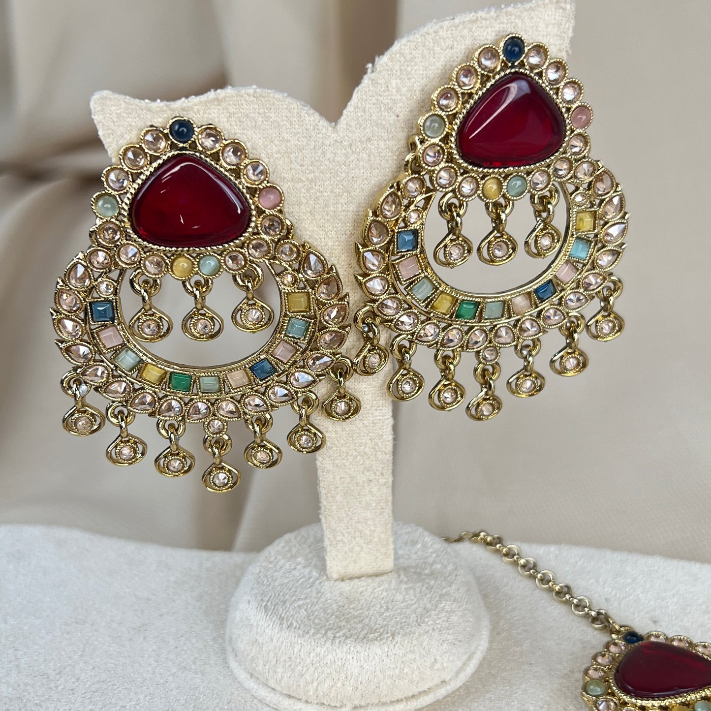 Oversized Earring and Tikka Set