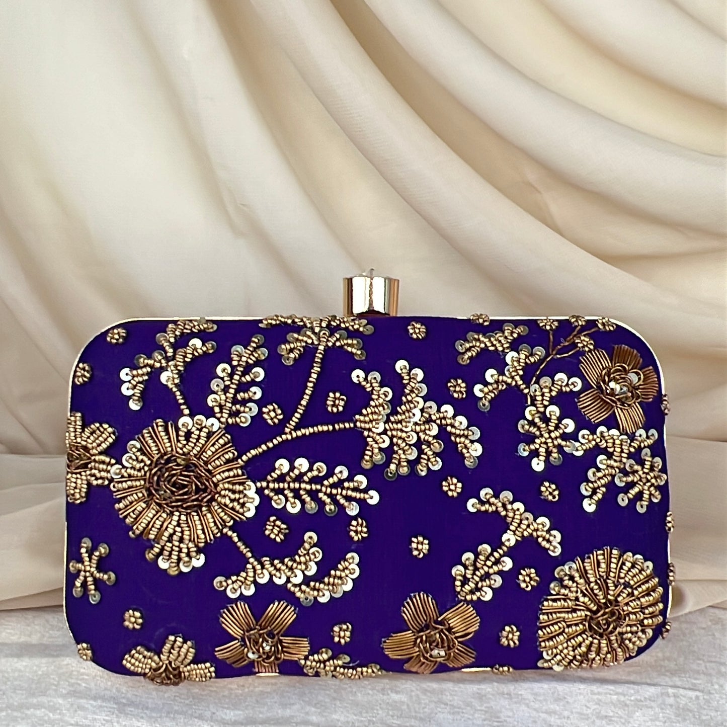 Beaded Embroidered Rectangle Clutch