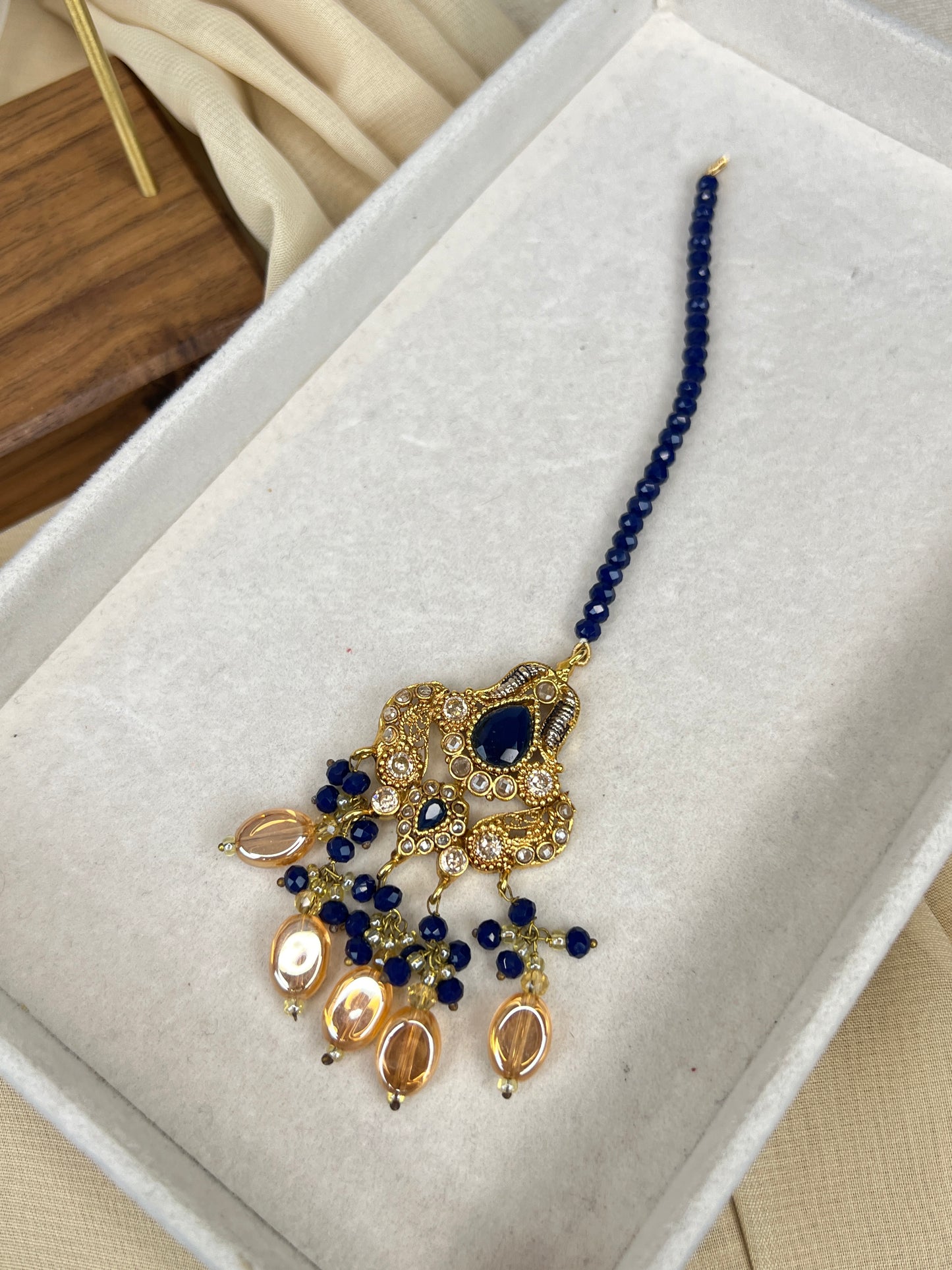 Navy Pakistani Style Necklace Set