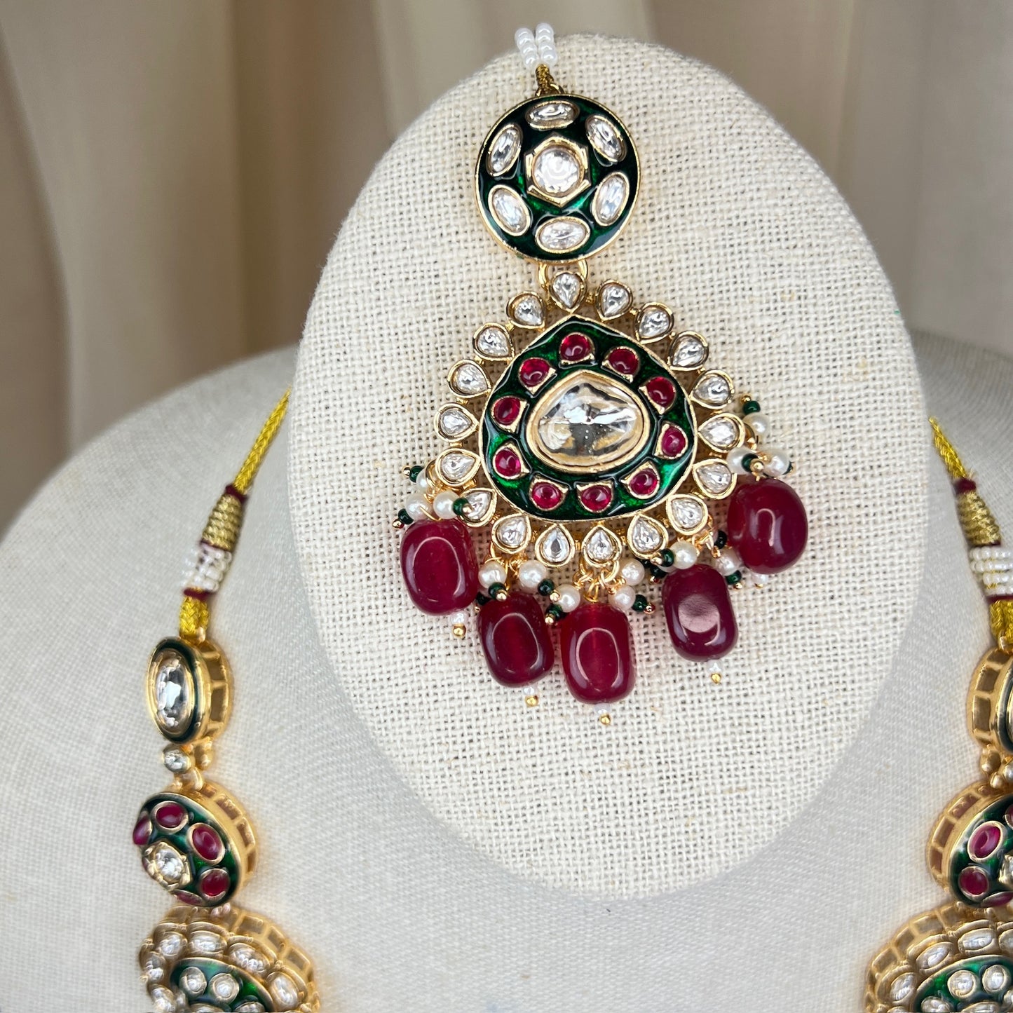 Meena Kari Kundan Long Necklace Set | Mala | Haar