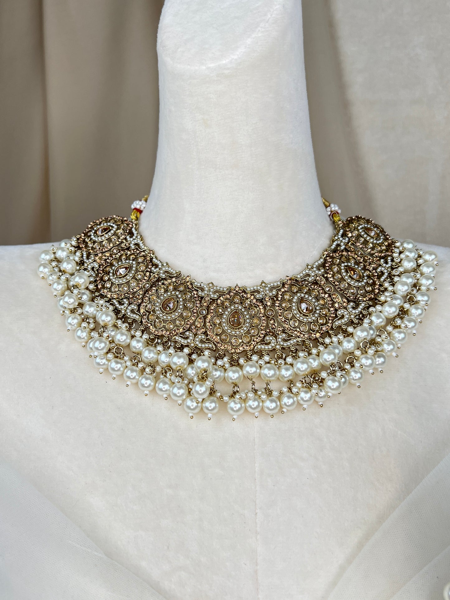 Pakisatani Style Necklace Set with Jhumka and Jhoomar