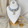Blue Meena Kari Kundan Necklace Set