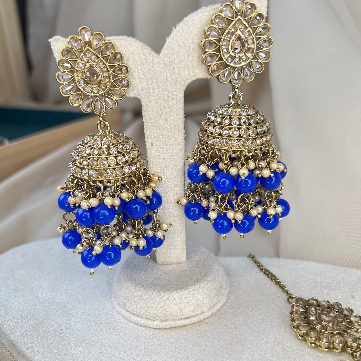 Large Jhumka Earring and Tikka Set